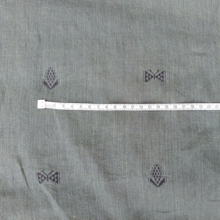 Linen Jacquard Flower and Butterfly Embroidery Fabric 6875 6876 - The Linen Lab - Green