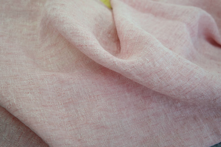 Linen Jacquard Small Flower Pattern Fabric (7168 7174 7195 7196 7197) - The Linen Lab - pink