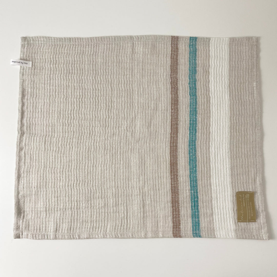 Linen Kitchen Cloth Towel Stripe Waffle Shape - The Linen Lab -