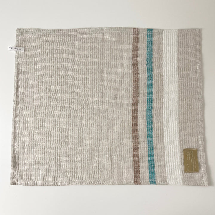 Linen Kitchen Cloth Towel Stripe Waffle Shape - The Linen Lab -
