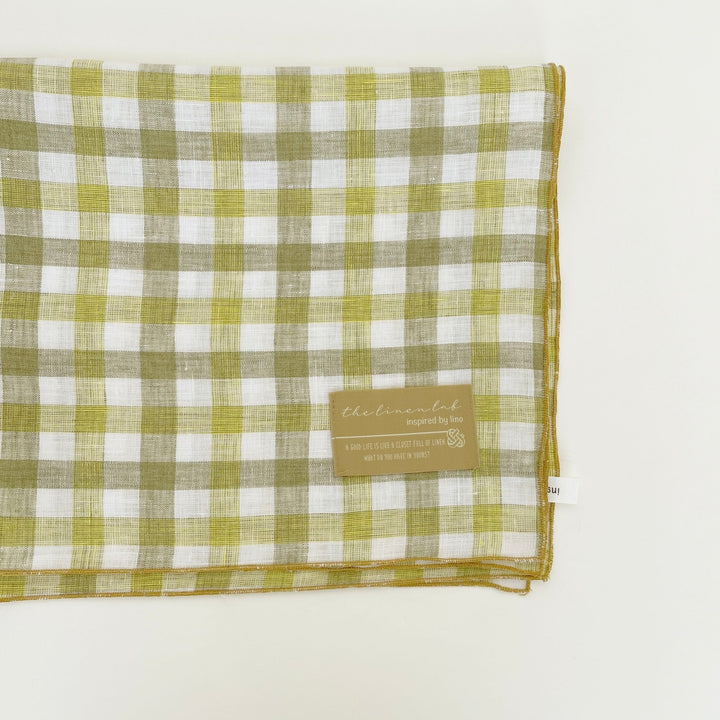 Linen Kitchen Cloth Towel Stripe&Check - The Linen Lab - Yellow check