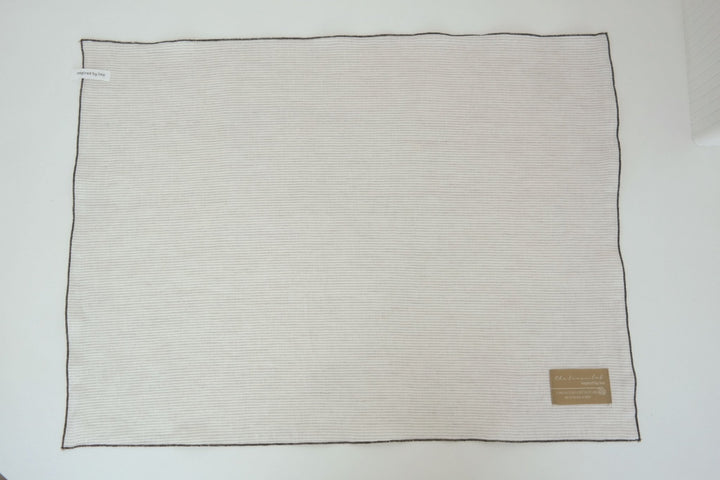 Linen Kitchen Cloth Towel Stripe&Check - The Linen Lab - Beige stripe