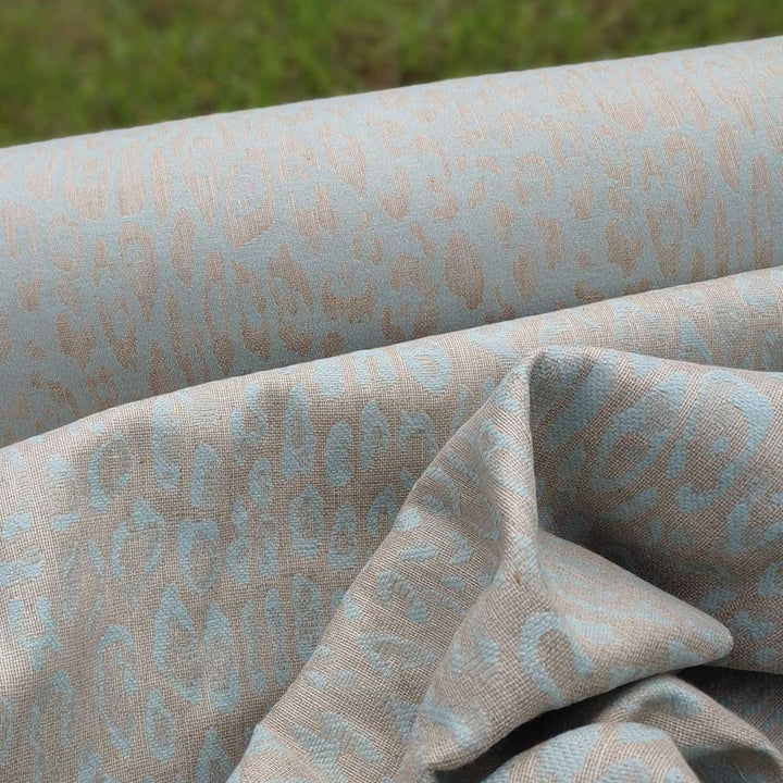 Linen Leopard Jacquard Fabric (6014 6015 6016) - The Linen Lab - Navy