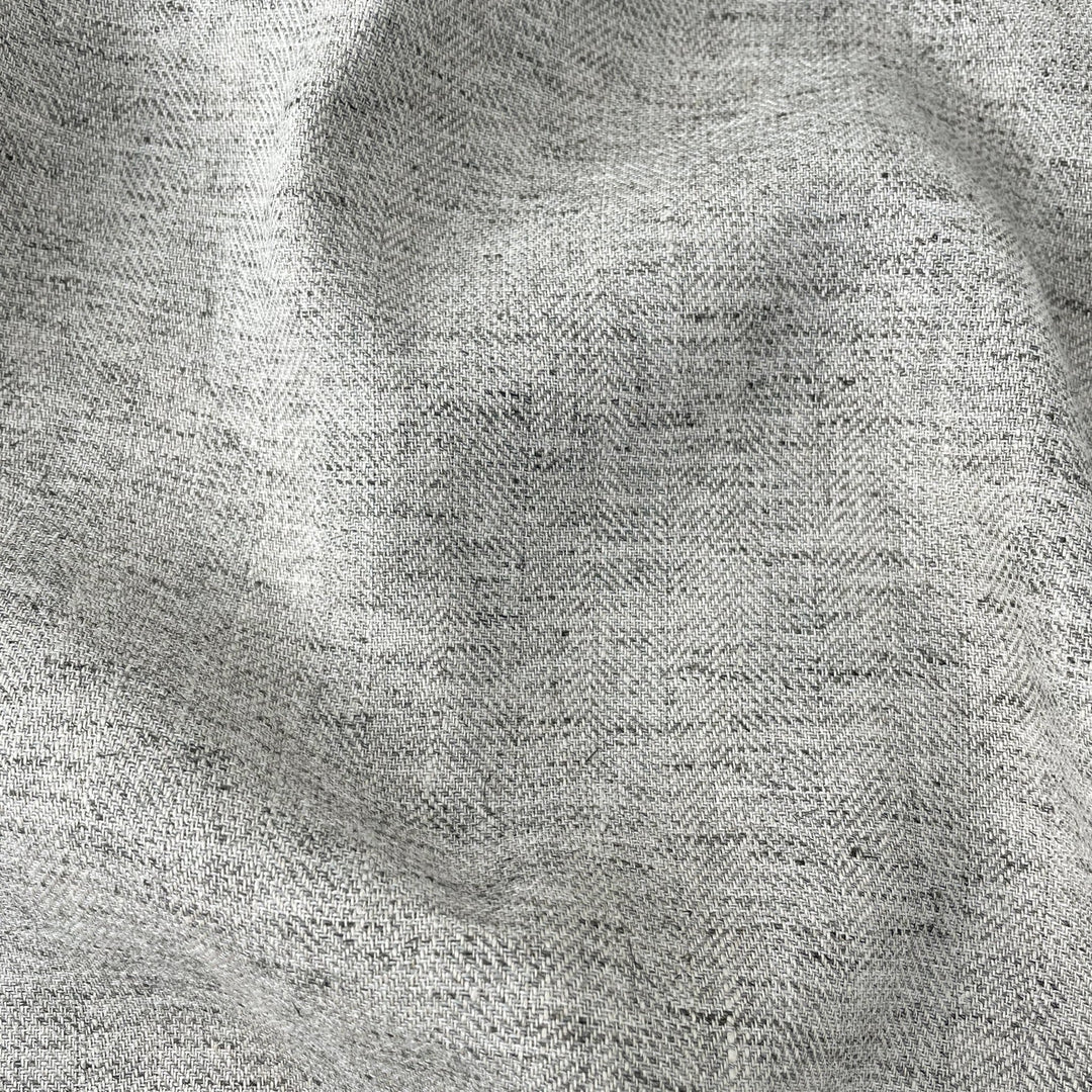 Linen Melange Fabric HBT Herringbone Twill (6667 6668) - The Linen Lab - Light Natural