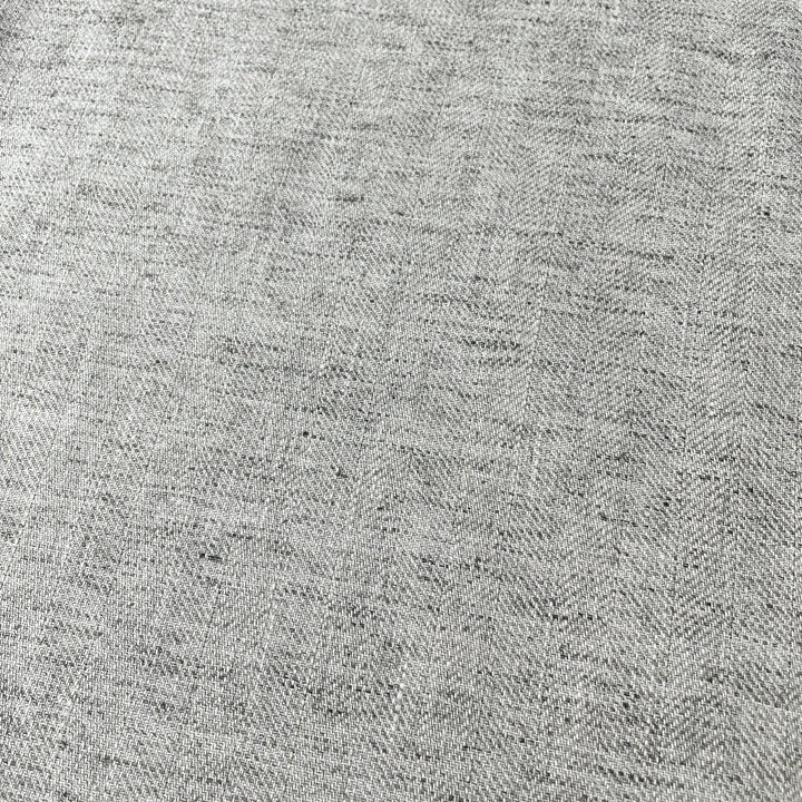 Linen Melange Fabric HBT Herringbone Twill (6667 6668) - The Linen Lab - Grey
