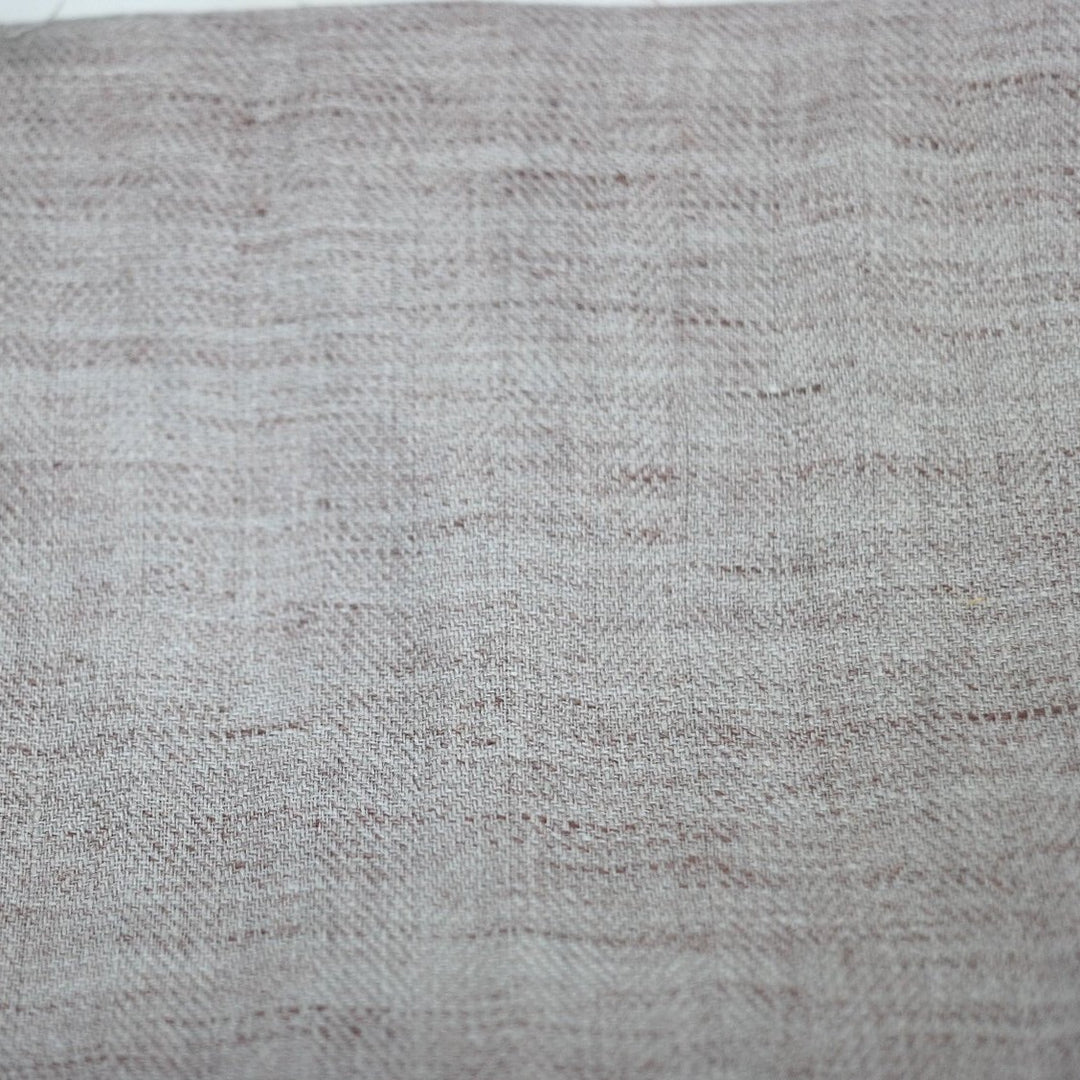 Linen Melange Fabric HBT Herringbone Twill (6706) - The Linen Lab - Beige