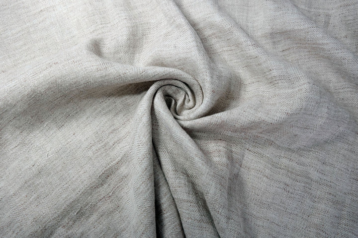 Linen Melange Fabric HBT Herringbone Twill (6706) - The Linen Lab - Beige