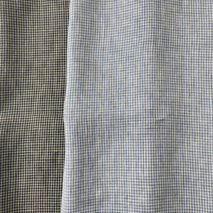 Linen Mini Gingham Check 6793 6794 - The Linen Lab - 6793 BLACK