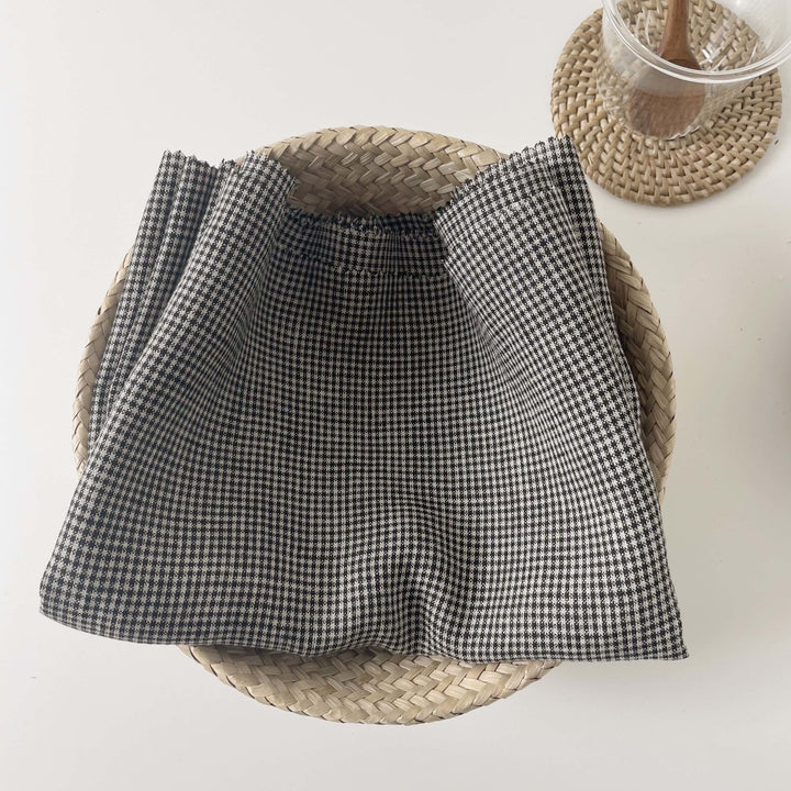 Linen Mini Gingham Check 6793 6794 - The Linen Lab - 6793 BLACK