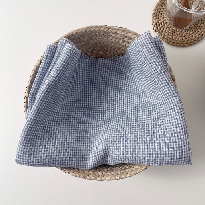 Linen Mini Gingham Check 6793 6794 - The Linen Lab - 6793 BLACK
