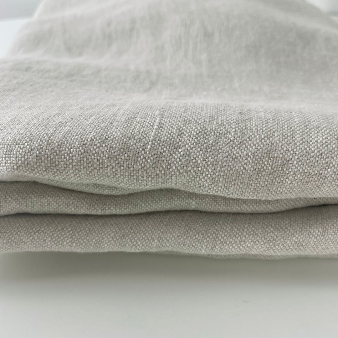 Linen Natural Grey Dot Fabric 7288 7438 - The Linen Lab - Natural