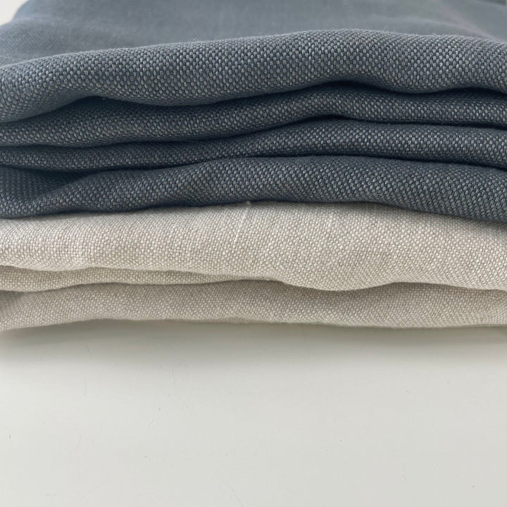 Linen Natural Grey Dot Fabric 7288 7438 - The Linen Lab - Natural