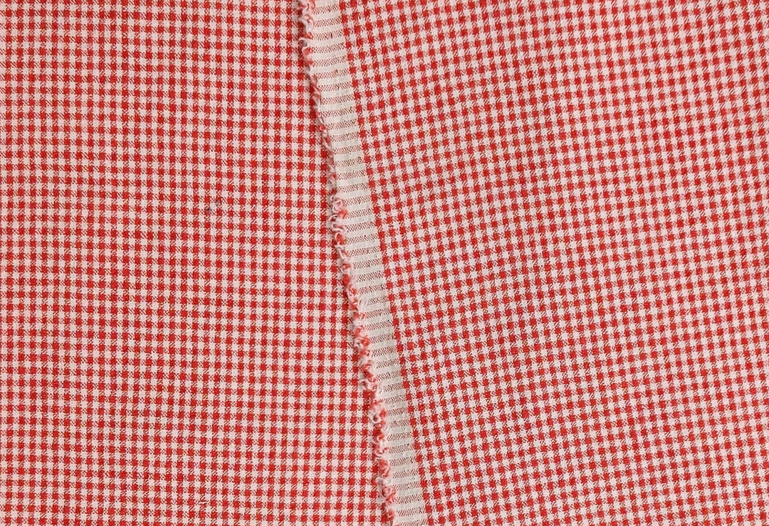 Linen Nylon Cotton Small Check Fabric with Subtle Seersucker Effect - A Blend of Comfort and Style 7635 7636 - The Linen Lab - Green
