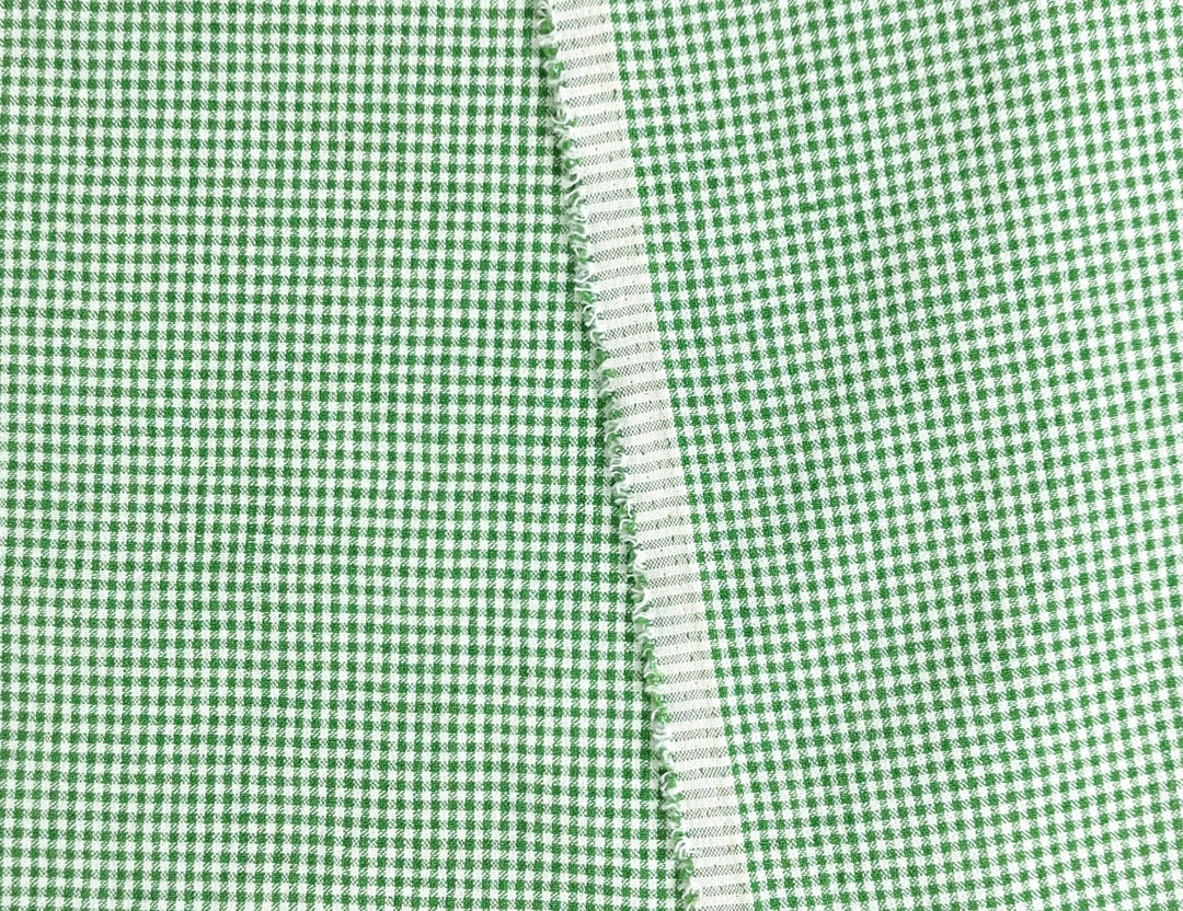 Linen Nylon Cotton Small Check Fabric with Subtle Seersucker Effect - A Blend of Comfort and Style 7635 7636 - The Linen Lab - Red