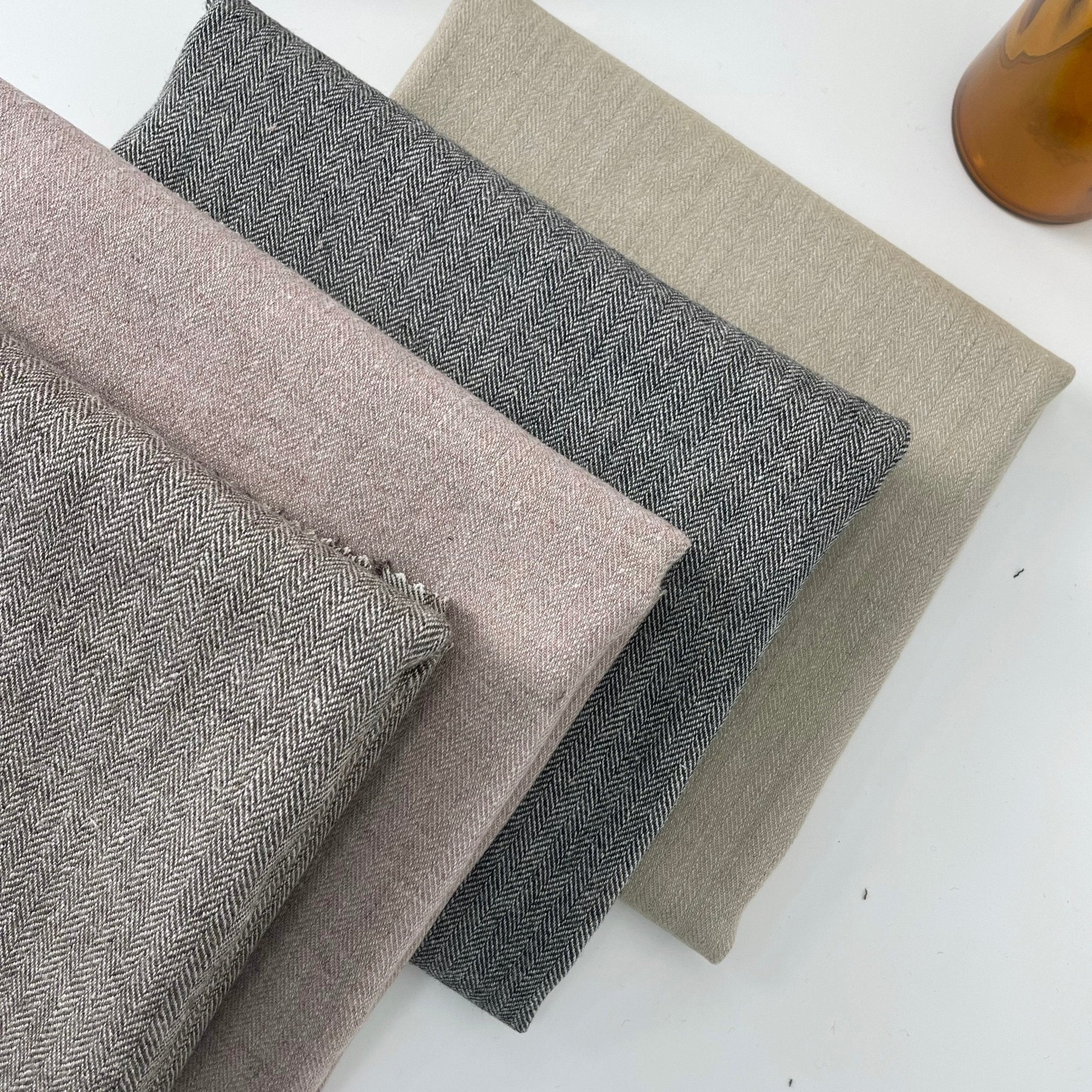 Linen Nylon Wool HBT Fabric 7009 7004 7013 7010 - The Linen Lab - 7013 D/PINK