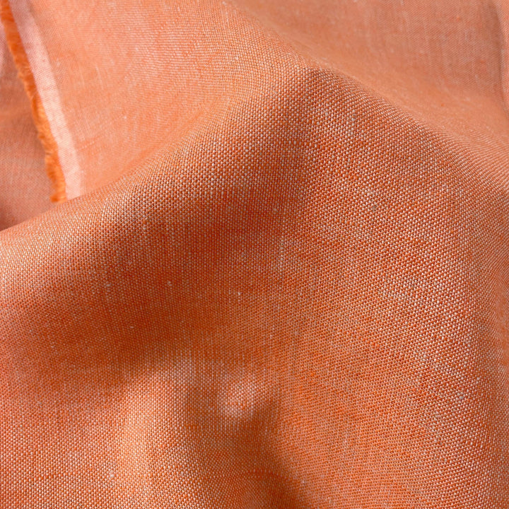 Linen Orange Dot Fabric 3509 - The Linen Lab - Orange