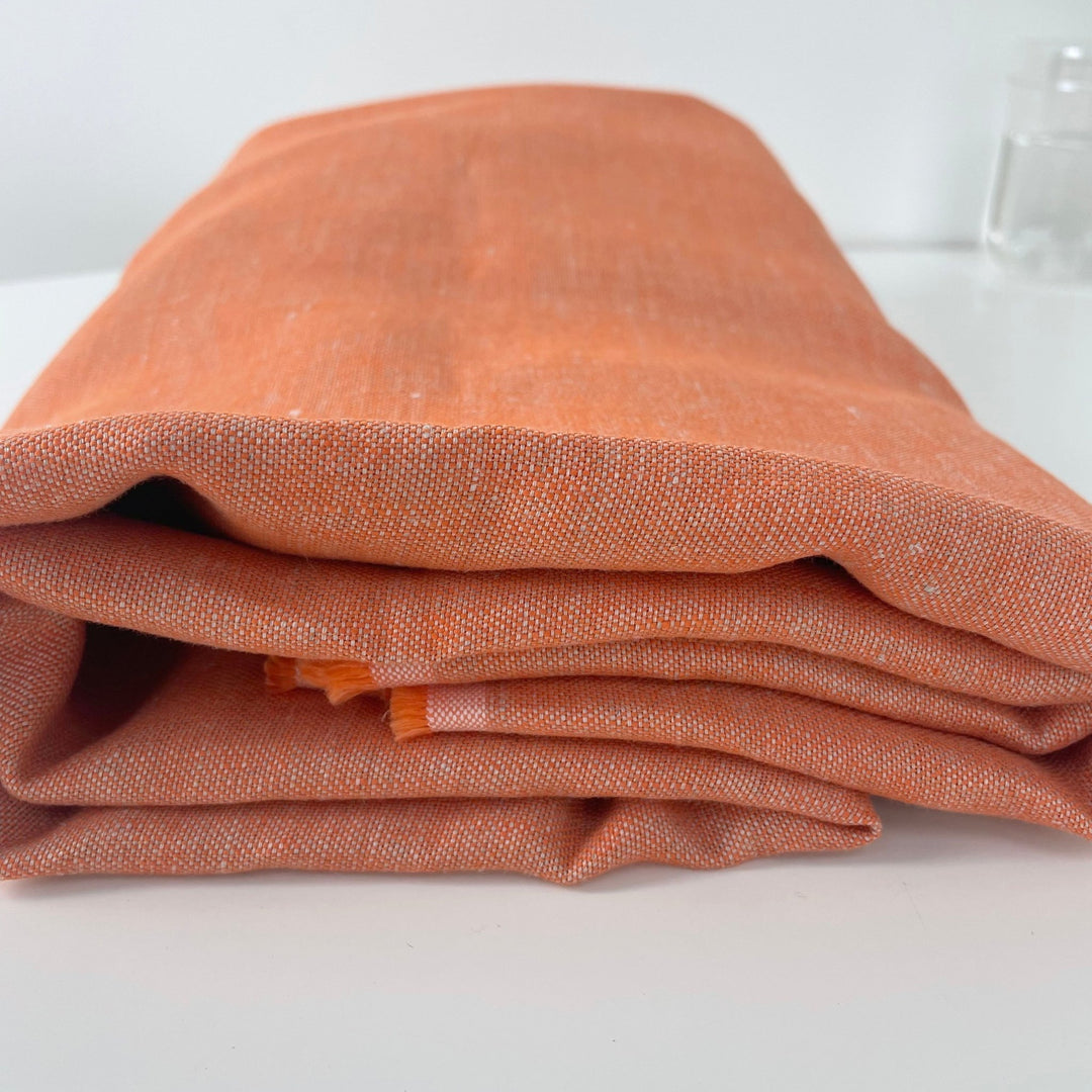 Linen Orange Dot Fabric 3509 - The Linen Lab - Orange