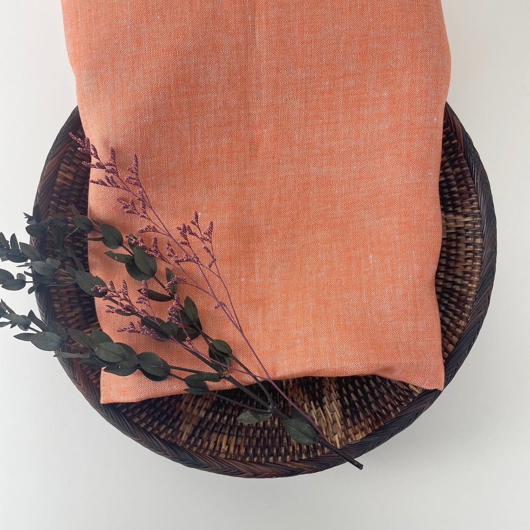 Linen Orange Dot Fabric 3509 - The Linen Lab - Orange