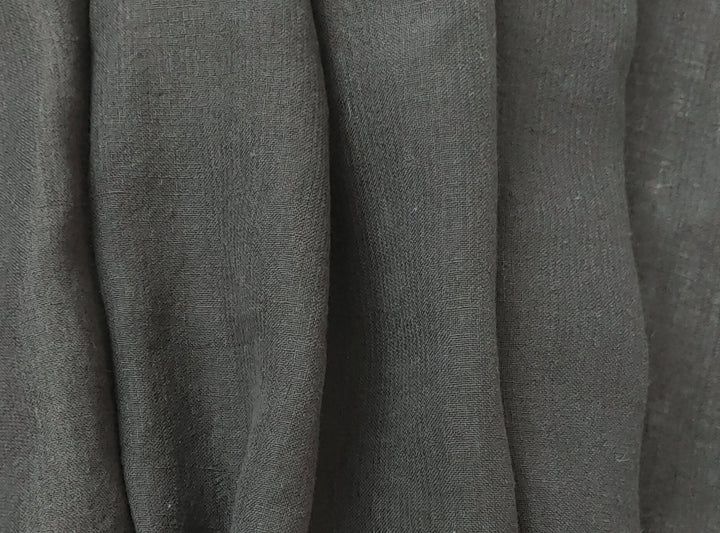 Linen Polyester Blend Fabric with Delicate Stripe Harmony 7749 7750 - The Linen Lab - Black