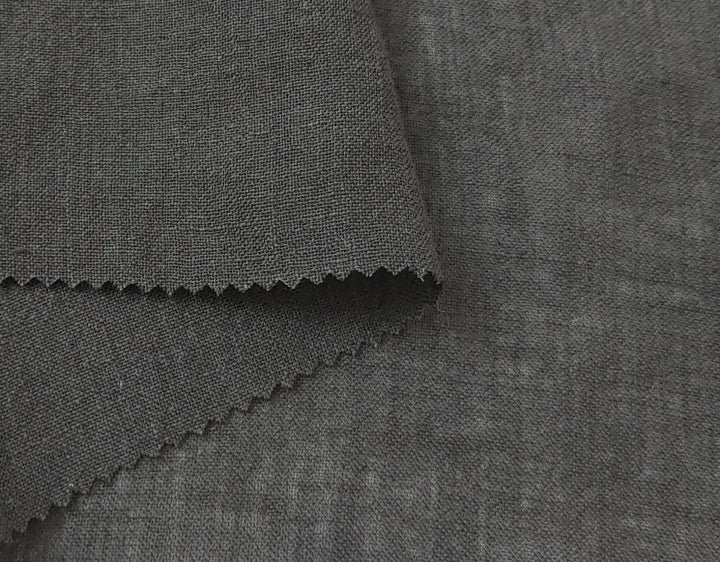 Linen Polyester Blend Fabric with Delicate Stripe Harmony 7749 7750 - The Linen Lab - Black