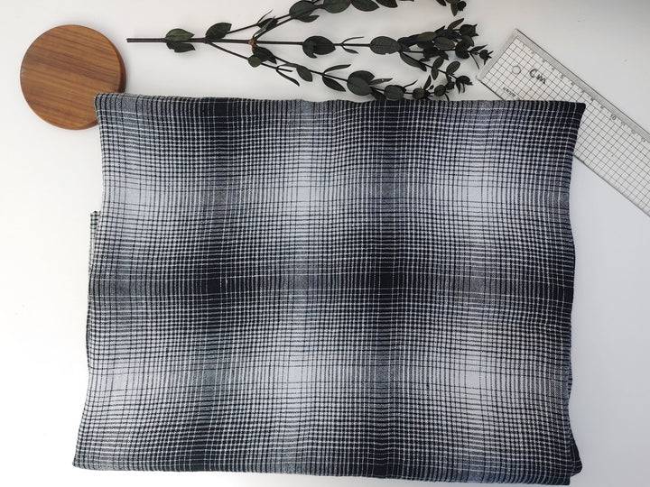 Linen Polyester Gradation Plaid Fabric 7241 7764 7765 7767 7768 7769 - The Linen Lab - Blue(light)