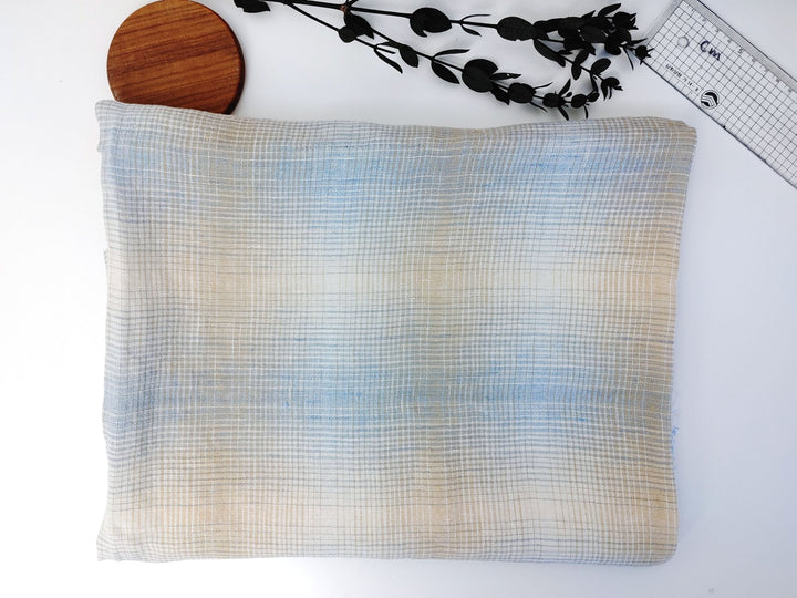 Linen Polyester Gradation Plaid Fabric 7241 7764 7765 7767 7768 7769 - The Linen Lab - Blue(light)