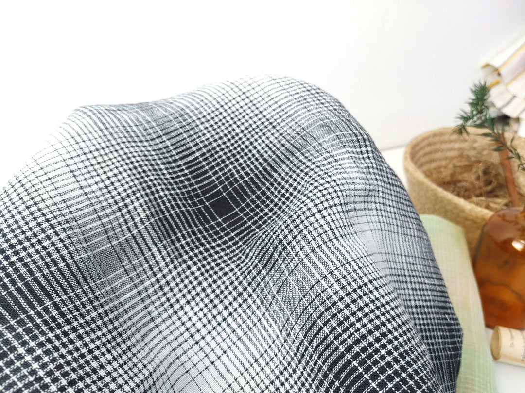 Linen Polyester Gradation Plaid Fabric 7241 7764 7765 7767 7768 7769 - The Linen Lab - Green(light)