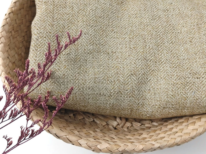 Linen Polyester HBT Herringbone Twill Fabric with Melange Effect Heavy Weight 7353 7821 - The Linen Lab - Brown
