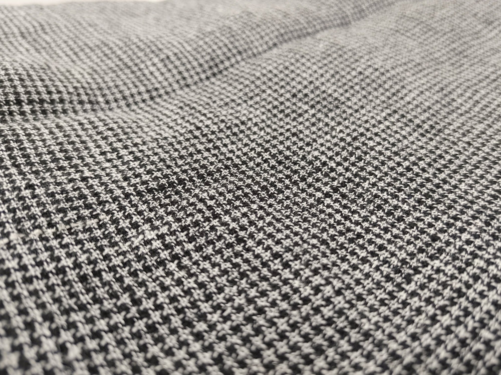 Linen Polyester Houndstooth Starcheck High-Twisted Yarn 7166 - The Linen Lab - Grey