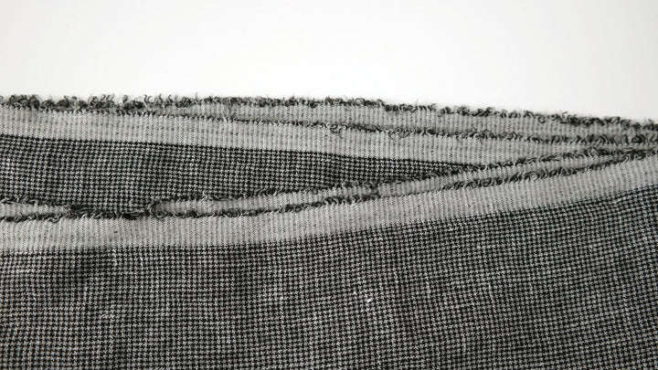 Linen Polyester Houndstooth Starcheck High-Twisted Yarn 7166 - The Linen Lab - Grey