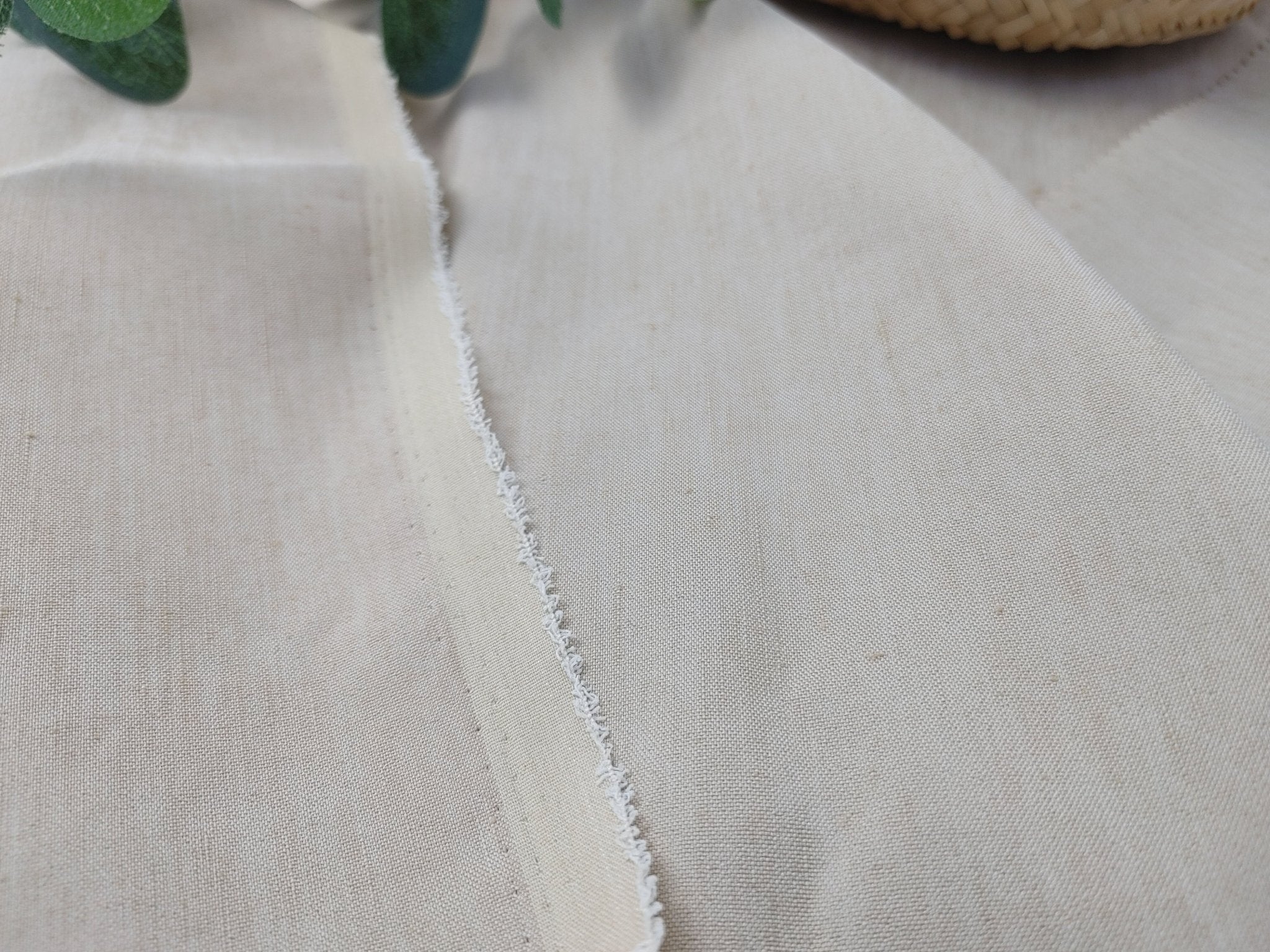 Linen Polyester Stretch Chambray Fabric 7809 7810 7808 - The Linen Lab - Beige