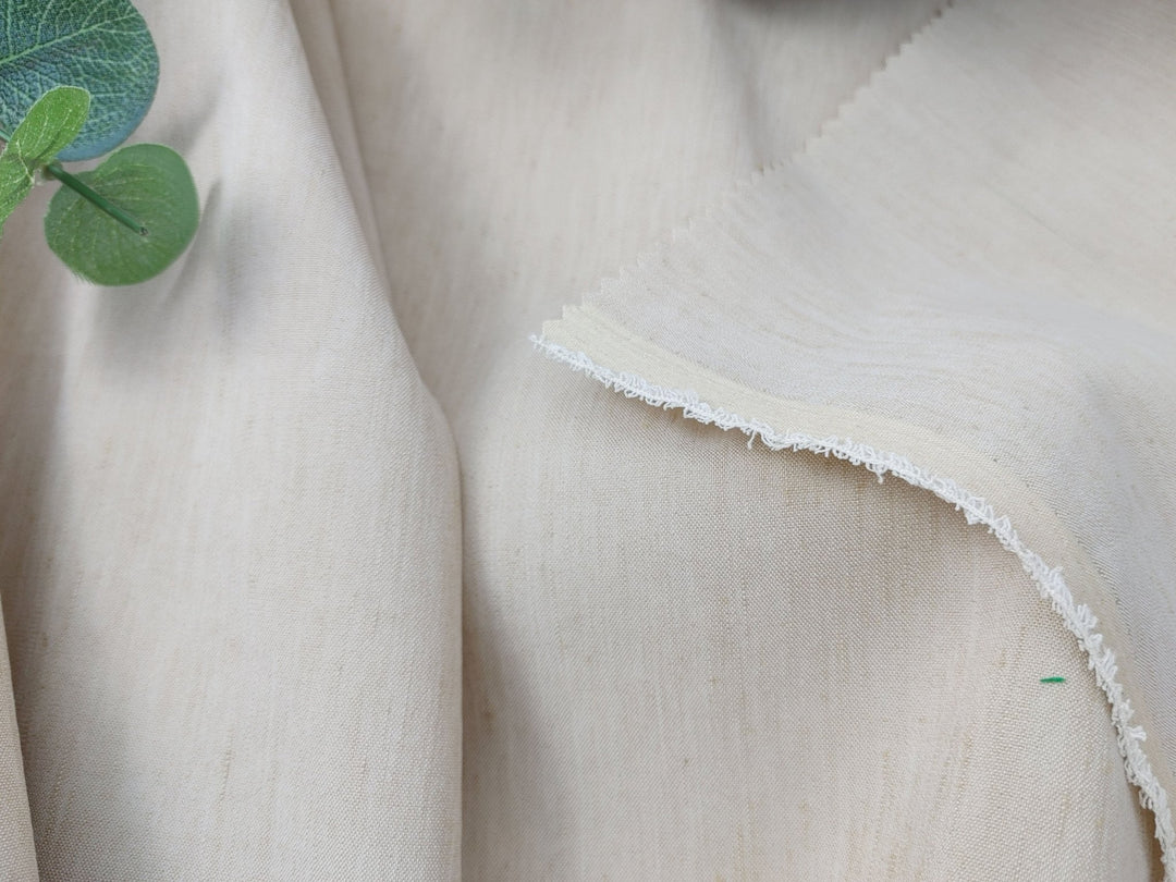 Linen Polyester Stretch Chambray Fabric 7809 7810 7808 - The Linen Lab - Beige