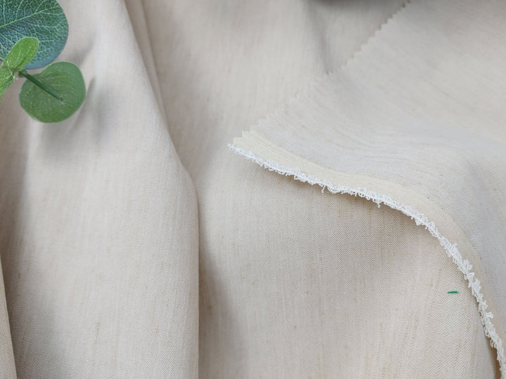 Linen Polyester Stretch Chambray Fabric 7809 7810 7808 - The Linen Lab - Beige