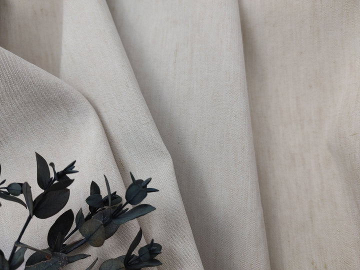 Linen Polyester Stretch Chambray Fabric 7809 7810 7808 - The Linen Lab - Beige