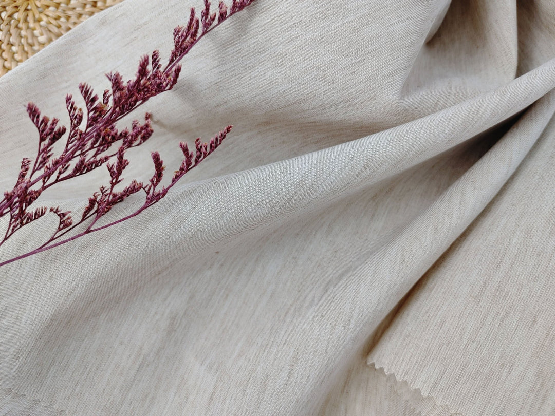 Linen Polyester Stretch Chambray Fabric 7809 7810 7808 - The Linen Lab - Beige(Light)