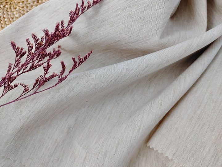 Linen Polyester Stretch Chambray Fabric 7809 7810 7808 - The Linen Lab - Beige(Light)