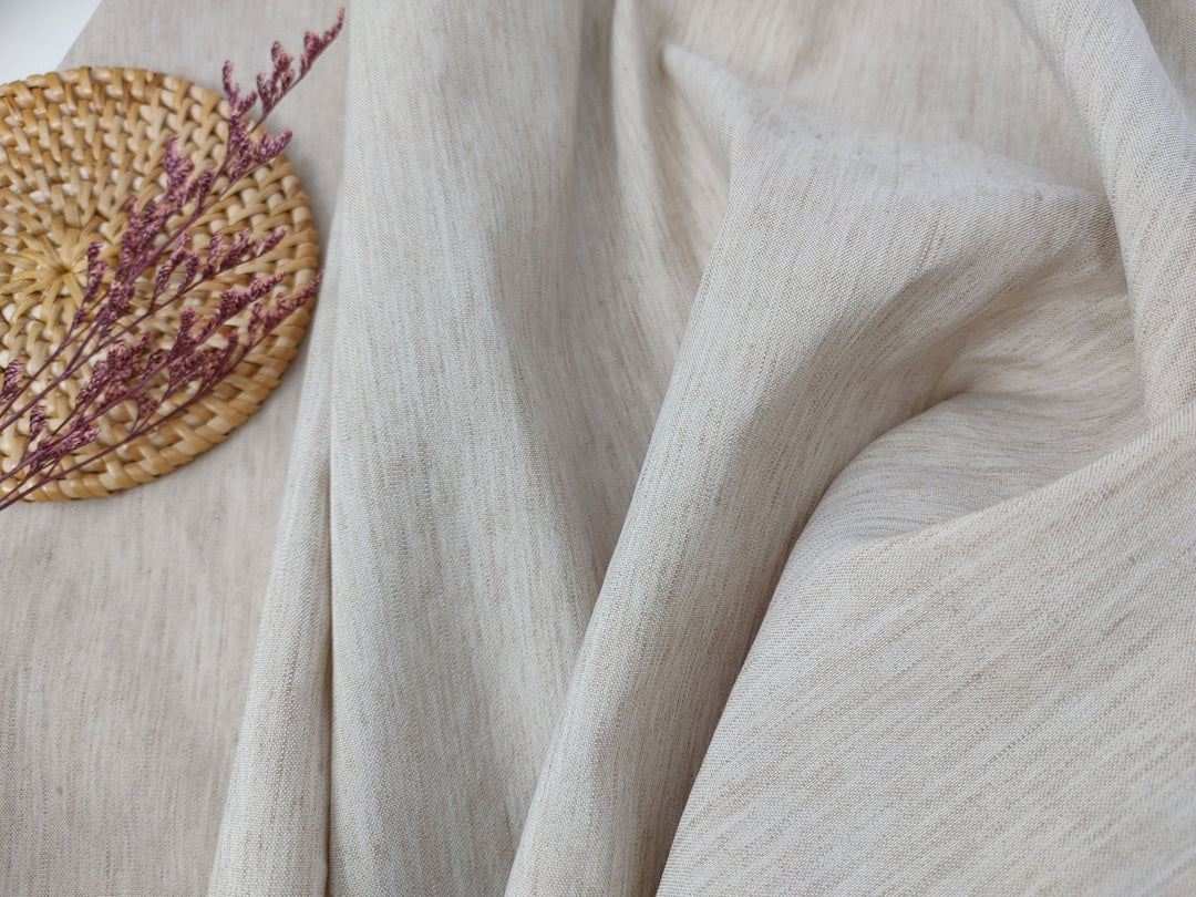 Linen Polyester Stretch Chambray Fabric 7809 7810 7808 - The Linen Lab - Beige(Light)