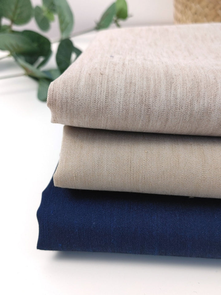 Linen Polyester Stretch Chambray Fabric 7809 7810 7808 - The Linen Lab - Navy