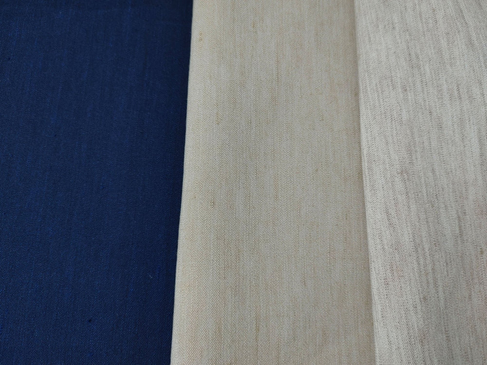 Linen Polyester Stretch Chambray Fabric 7809 7810 7808 - The Linen Lab - Navy