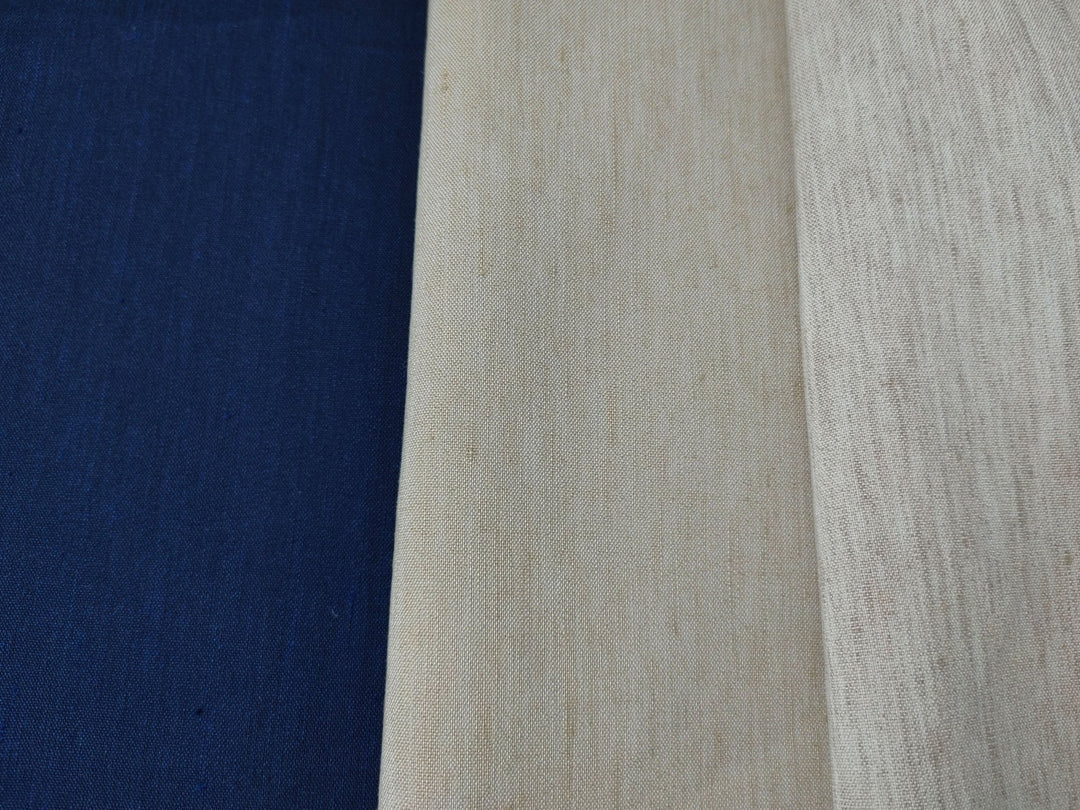Linen Polyester Stretch Chambray Fabric 7809 7810 7808 - The Linen Lab - Navy