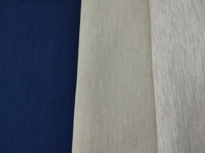Linen Polyester Stretch Chambray Fabric 7809 7810 7808 - The Linen Lab - Navy