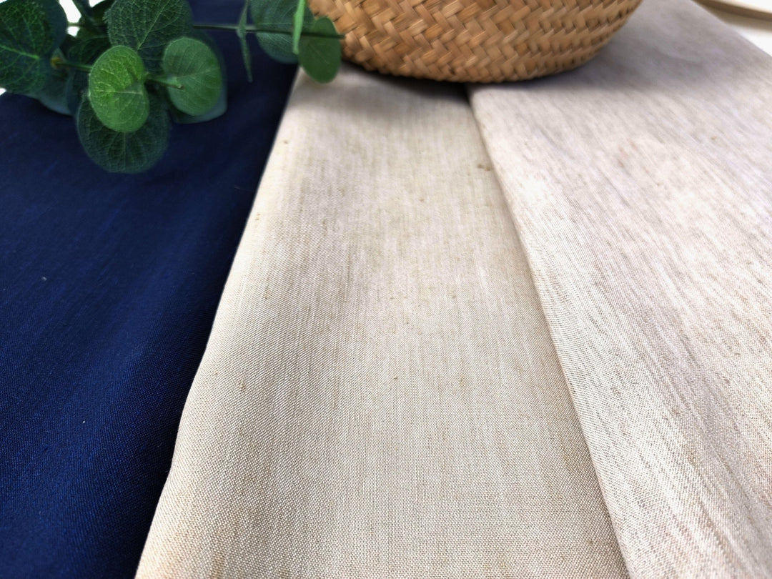 Linen Polyester Stretch Chambray Fabric 7809 7810 7808 - The Linen Lab - Navy