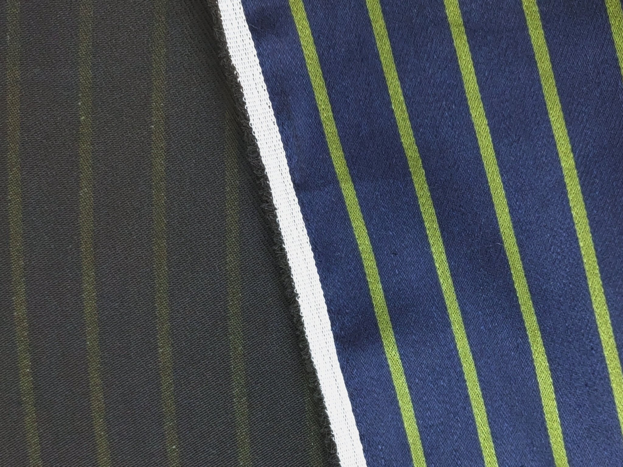 Linen Polyester Stretch Fabric with Satin Weave Stripe Pattern 6038 - The Linen Lab - Navy