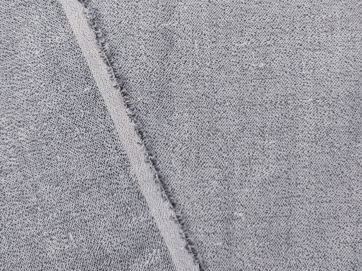 Linen Polyester Twisted Yarn Chambray Fabric in White and Black 3193 - The Linen Lab - Grey