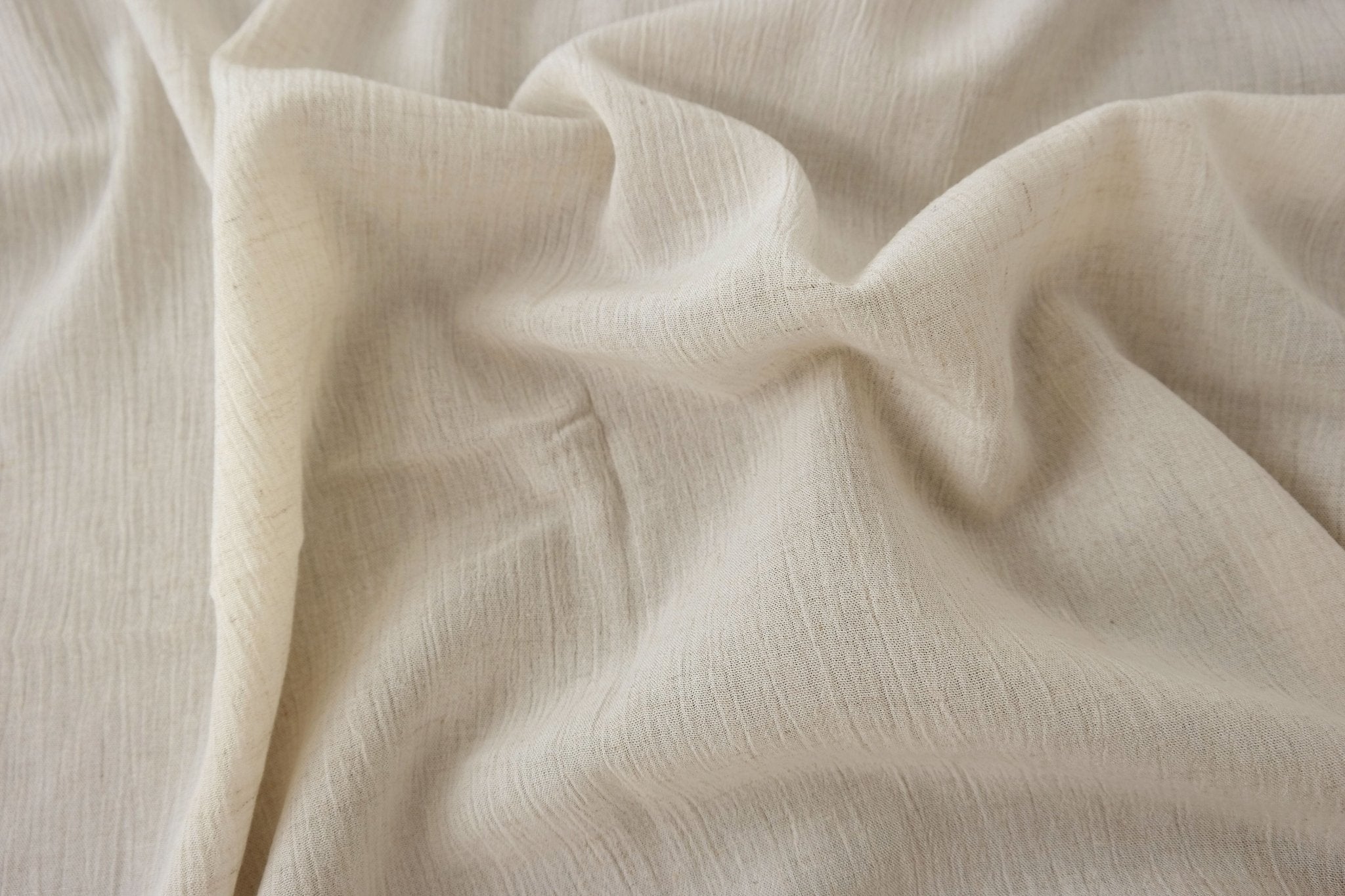 Linen Rayon 30s Wrinkled Fabric - The Linen Lab - Light Natural