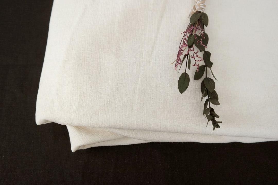 Linen Rayon 30s Wrinkled Fabric - The Linen Lab - Ivory