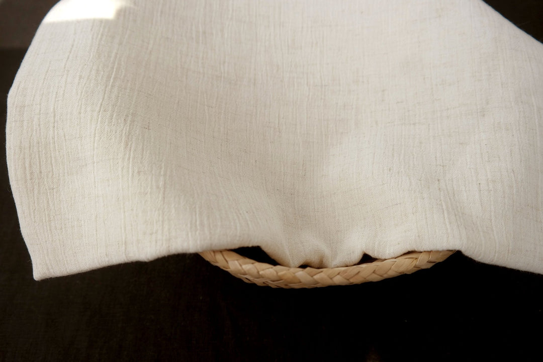 Linen Rayon 30s Wrinkled Fabric - The Linen Lab - Ivory