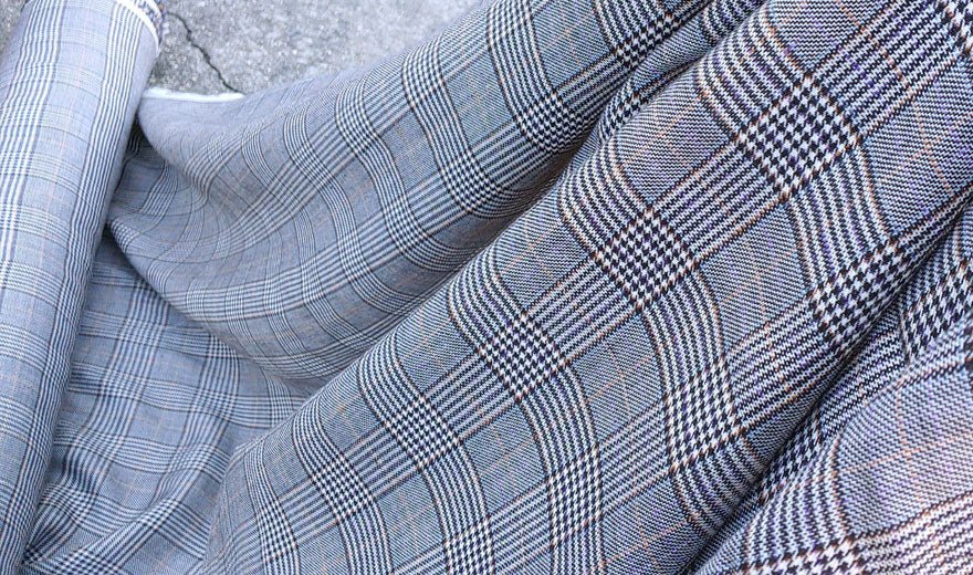 Linen Rayon 4 color Glen Plaid Fabric (6612) - The Linen Lab