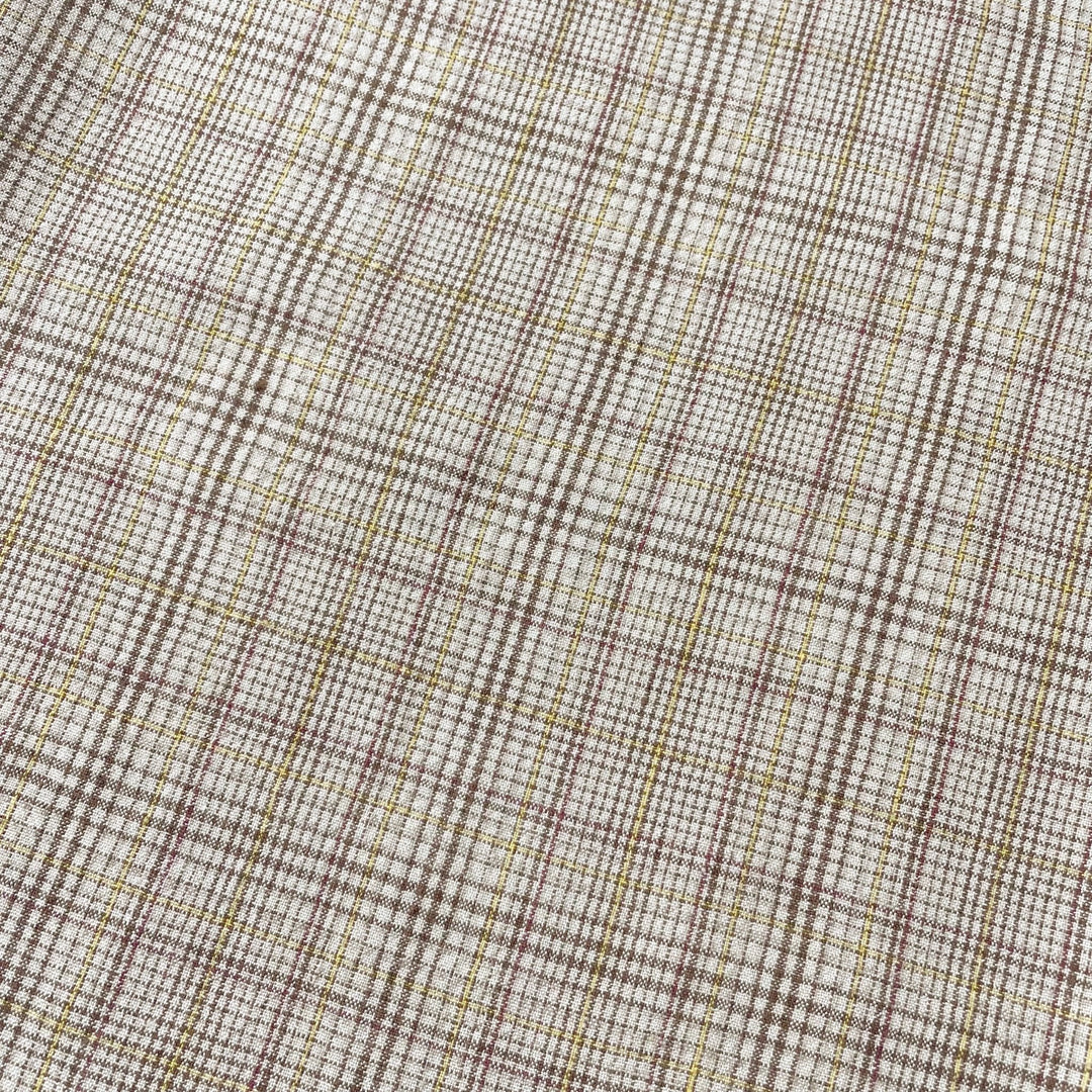 Linen Rayon Cotton Check Fabric 7377 - The Linen Lab - 7377 CHECK