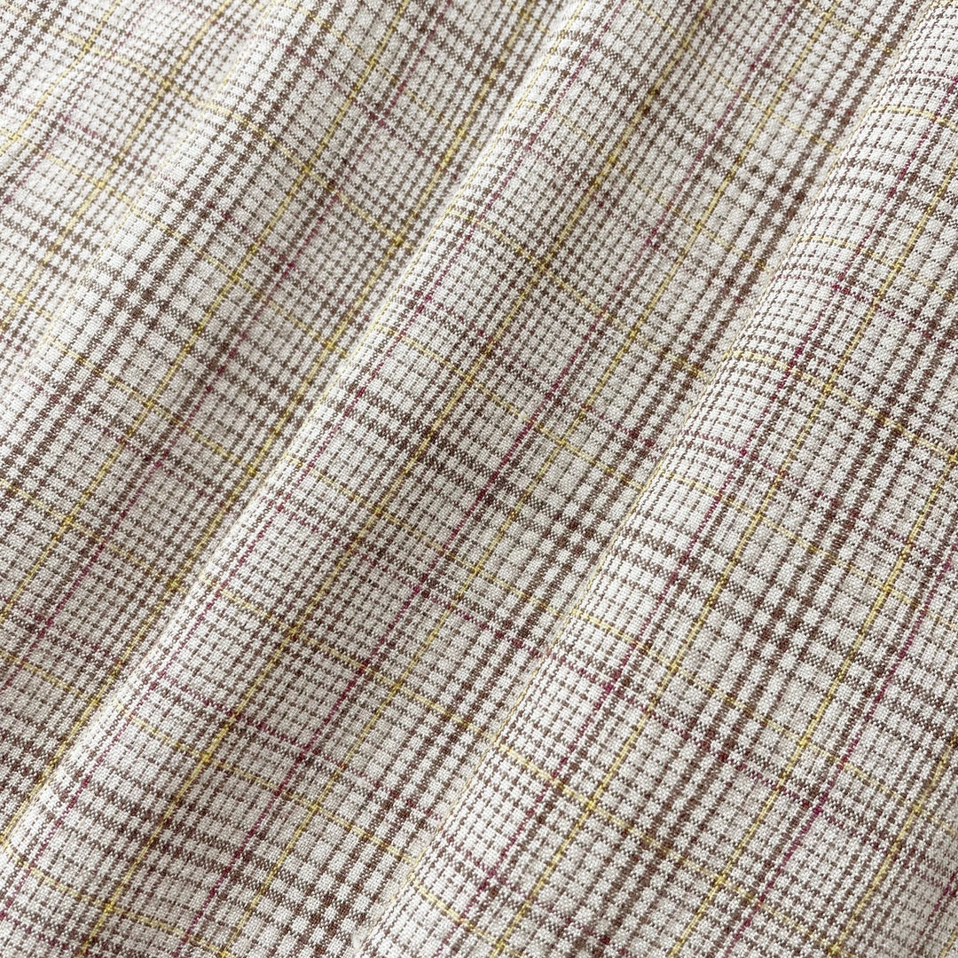 Linen Rayon Cotton Check Fabric 7377 - The Linen Lab - 7377 CHECK